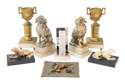 Lot 157 - A Pair of Gilt-Bronze Urns, 19th century, with...