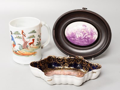Lot 13 - An 18th Century Milk Glass Mug Painted with...