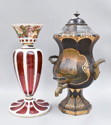 Lot 52 - A 19th Century Painted Toleware Tea Urn,...