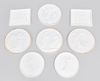 Lot 71 - A Pair of Copenhagen Biscuit Porcelain Plaques,...