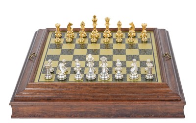 Lot An Elizabeth II Silver and Silver-Gilt Chess-Set