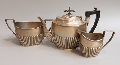 Lot 195 - A Three-Piece Victorian Silver Tea-Service, by...