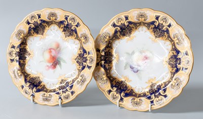 Lot 42 - A Pair of Royal Worcester Fruit-Painted plates,...