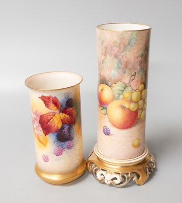 Lot 46 - A Royal Worcester Fruit-Painted Spill Vase,...