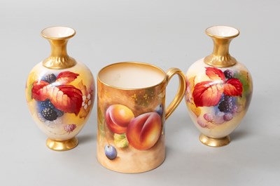 Lot 4 - A Royal Worcester Porcelain Fruit-Painted...