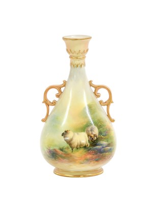 Lot 234 - A Royal Worcester Porcelain Vase, by Ernest...