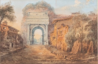 Lot 1160 - William Crouch (act. 1817-1850) "Arch of Titus,...
