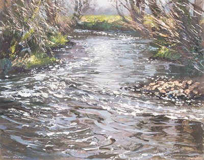 Lot 1193 - Mark Preston (b.1976) "Sunlit Water, River...