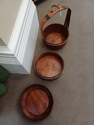 Lot 74 - A Chinese Bamboo Wedding Basket, in two tiers...