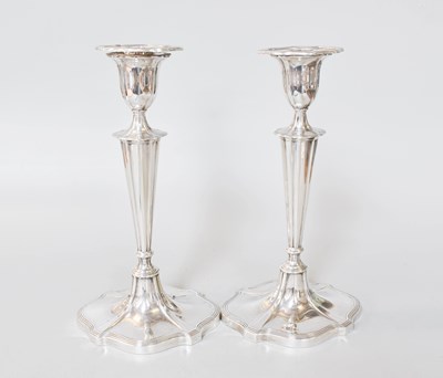 Lot 115 - A Pair of Elizabeth II Silver Candlesticks, by...