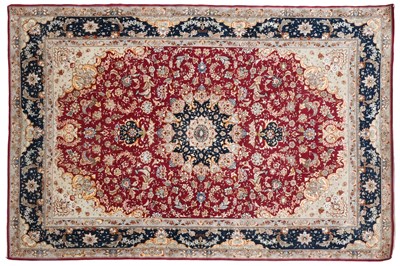 Lot 184 - Part-Silk Tabriz Carpet North West Iran, Circa...