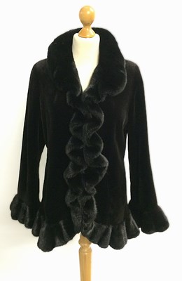 Lot 1019 - A Modern Stylish Black Fur Type Jacket, with a...