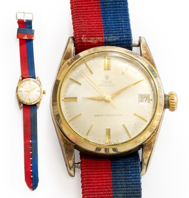 Lot 383 - A Plated Calendar Centre Seconds Tudor...