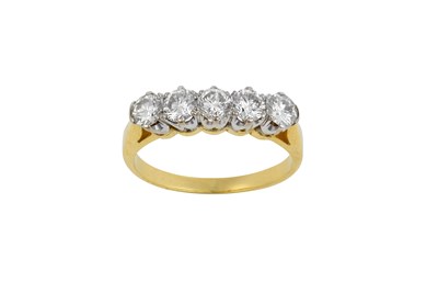 Lot 2250 - A Diamond Five Stone Ring the round brilliant...