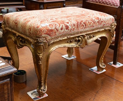 Lot 1372 - A Victorian Gilt-Gesso Footstool, 61cm by 42cm...