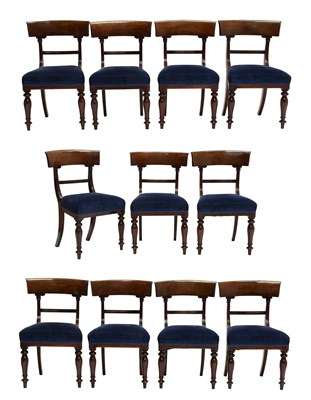 Lot 385 - A Set of Eleven Victorian Carved Mahogany...