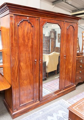 Lot 1330 - A Late Victorian Mirror-Fronted Mahogany...
