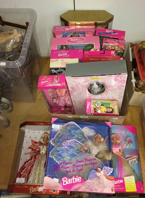 Lot 1247 - Thirteen Boxed Barbie Figures, including Angel...