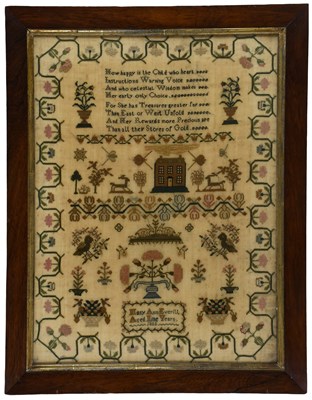 Lot 2303 - Decorative Sampler Worked by Mary Ann Everitt,...
