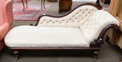 Lot 1348 - A Victorian Carved Mahogany Frame Chaise...