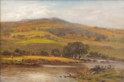 Lot 1223 - Percy Norman (19th Century) Figures fishing in...