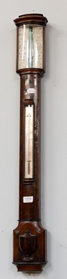 Lot 1389 - A Mahogany Bow Fronted Stick Barometer, circa...