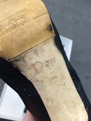 Lot 1027 - Pair of Dior Black Leather Heeled Boots,...