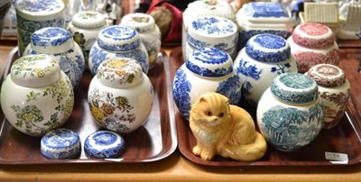 Lot 14 - Two trays of Masons and other ginger jars