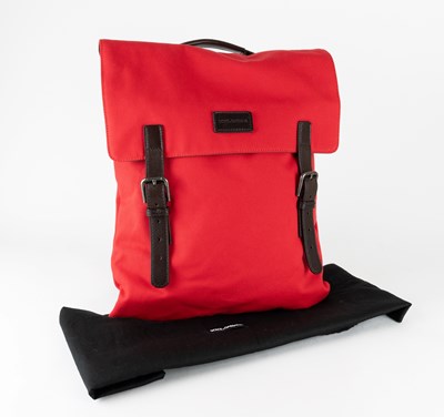 Lot 1059 - A Dolce and Gabbana Red Canvas and Brown...