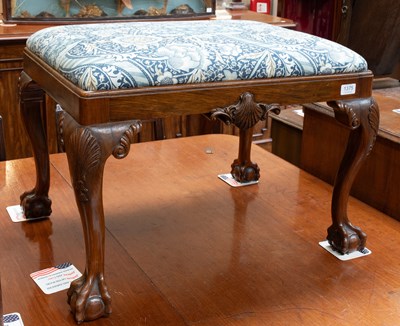 Lot 1375 - A 19th Century Carved Mahogany Footstool in...