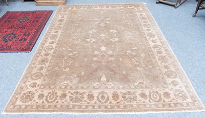 Lot 1270 - Afghan Carpet, the pale mushroom field of...