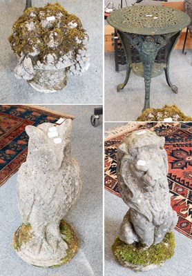 Lot 1435 - Three Composition Garden Statues, in the form...