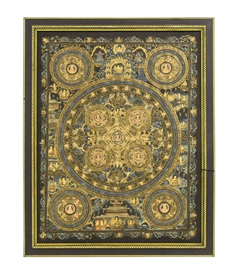 Lot 83 - A Tibetan Thangka, 20th century, painted in...