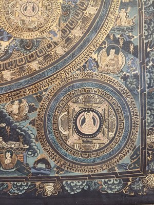 Lot 83 - A Tibetan Thangka, 20th century, painted in...