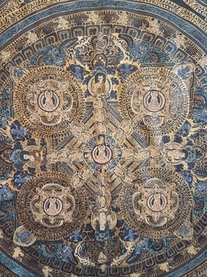 Lot 83 - A Tibetan Thangka, 20th century, painted in...
