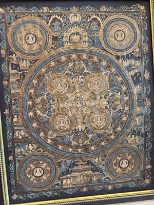 Lot 83 - A Tibetan Thangka, 20th century, painted in...