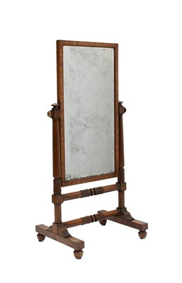 Lot 532 - A William IV Carved Mahogany Cheval Mirror,...