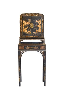 Lot 90 - A Chinese Export Black-Lacquer and...