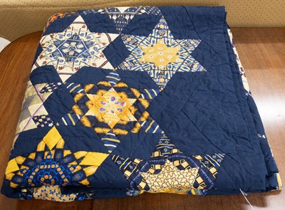 Lot 1154 - A Large Modern Quilt of Star Design...