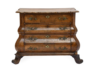 Lot 440 - A Dutch Walnut Bombé Commode, 19th century,...