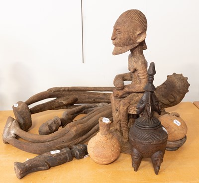 Lot 182 - A Large Dogon Carved Wood Ancestor Figure, as...