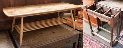Lot 1383 - A 1920s Oak Three-Division Stick Stand and an...