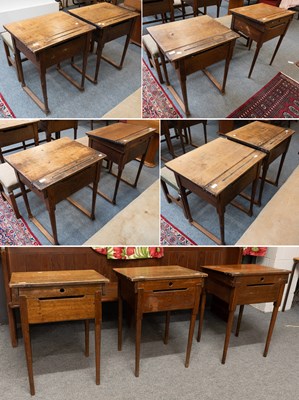 Lot 1422 - Eleven Various Victorian Oak Schoolroom Desks