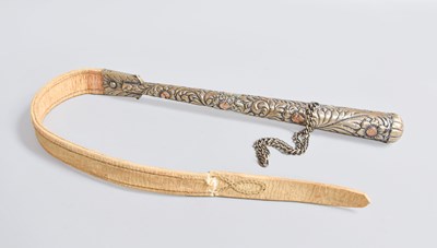 Lot 167 - A Silver Plate Handled Whip, the tapering...
