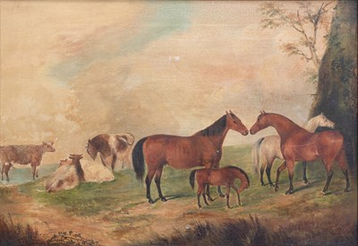 Lot 1022 - British School (19th Century) Horses and...