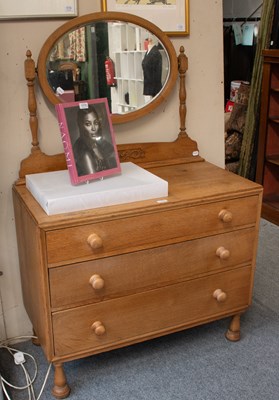 Lot 1329 - An Oak Mirrored Dressing Chest, 95cm by 47cm...