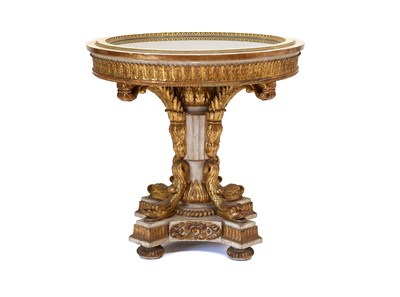 Lot 461 - A Gilt and Cream Painted Centre or Display...