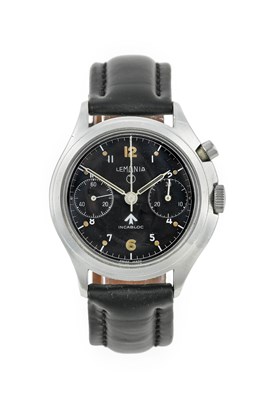 Lot 2354 - Lemania: A Rare Stainless Steel Asymmetric...