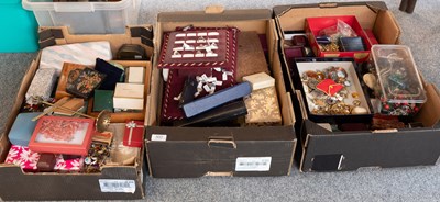 Lot 302 - Three Boxes of Costume Jewellery, including...