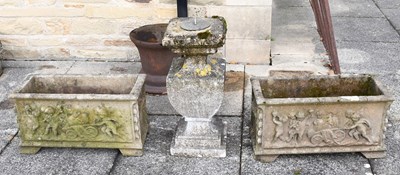 Lot 1223 - A Pair of Rectangular Weathered Composition...